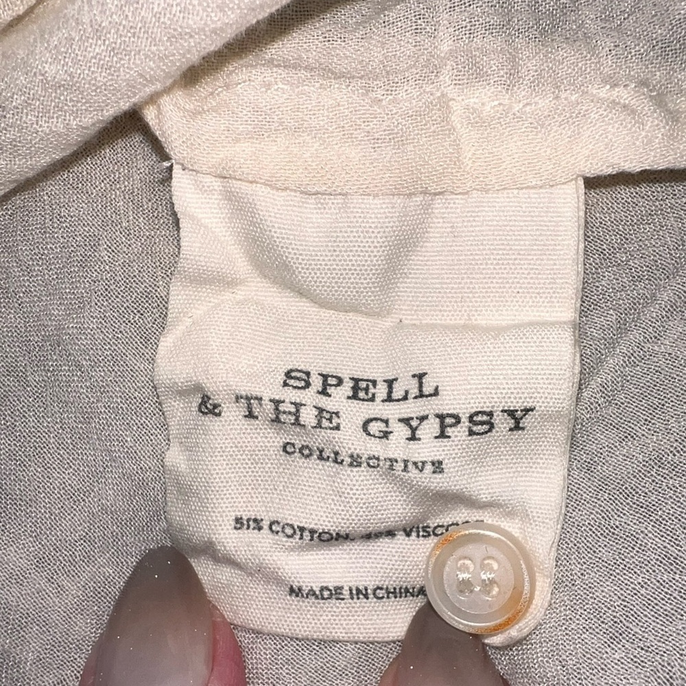 {EUC Spell & The Gypsy Collective Loves Me Not Blouse Cotton/Viscose Cream Small - Picture 11 of 13